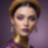 Elegant purple and gold color combination in fashion design