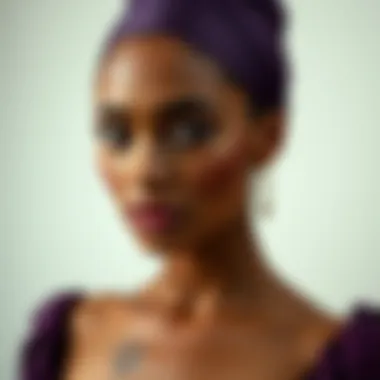 Skin Tone Variations with Plum Dress Makeup Diverse skin tones showcasing makeup matching plum attire