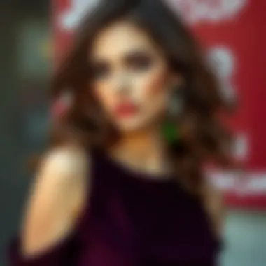 Stylish Look with Plum Dress and Makeup Stylish woman wearing a plum dress with makeup accentuating her features