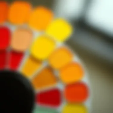 Color wheel demonstrating shades of orange to yellow