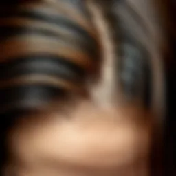 A close-up view of a healthy scalp with vibrant hair strands