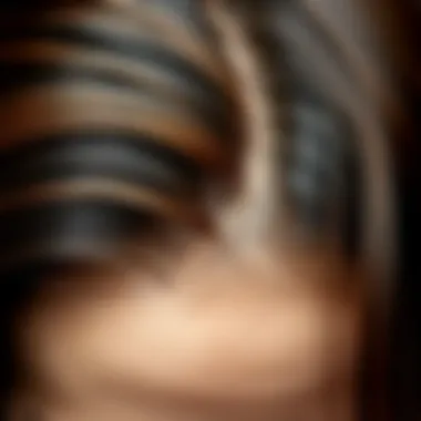 A close-up view of a healthy scalp with vibrant hair strands