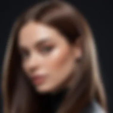 Close-up of smooth, shiny hair reflecting light.