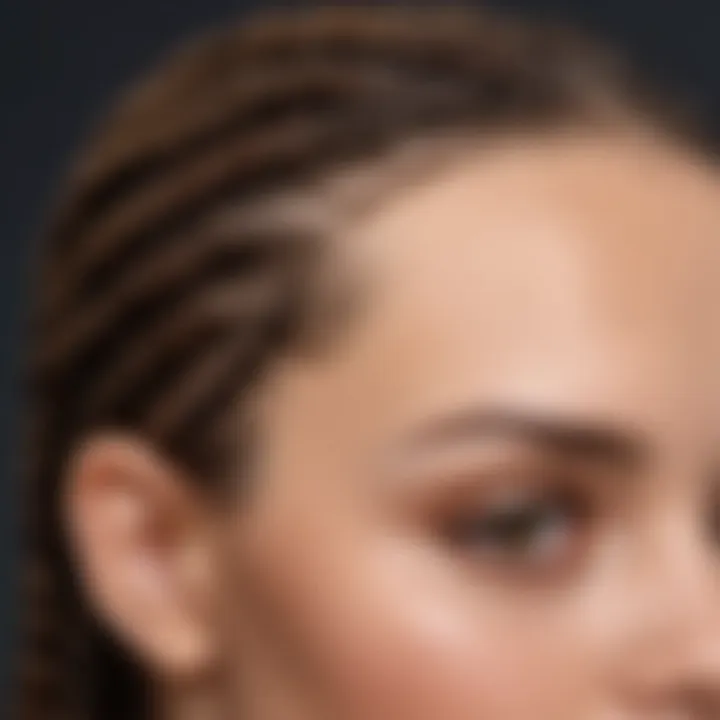 Close-up of a well-maintained cornrow hairstyle