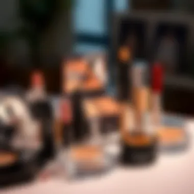 Selection of quality makeup products for sparkling eyes