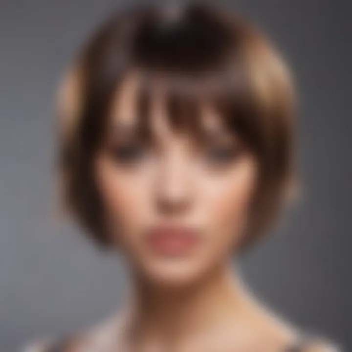 Chic short hairstyle with bangs framing the face