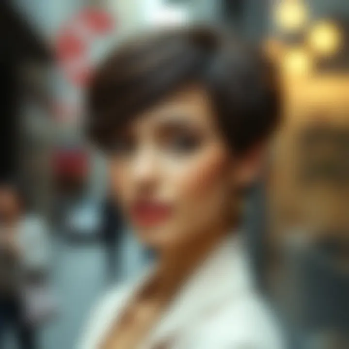 Modern pixie haircut highlighting facial features
