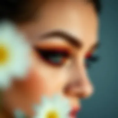 A model with striking eye makeup that highlights personality and style