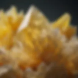 A close-up of a sulfur crystal on a natural background