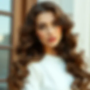 Long flowing hair styled with playful curls