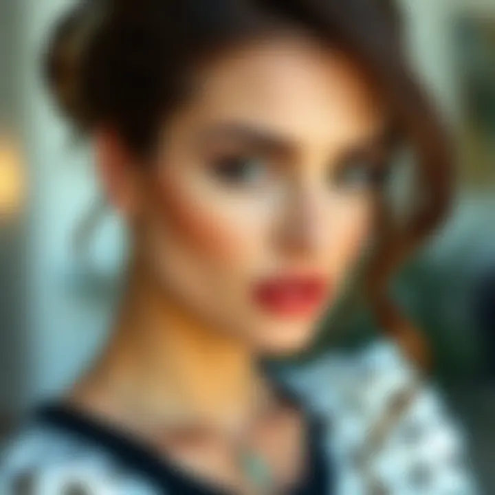 Half-up half-down hairstyle adorned with accessories