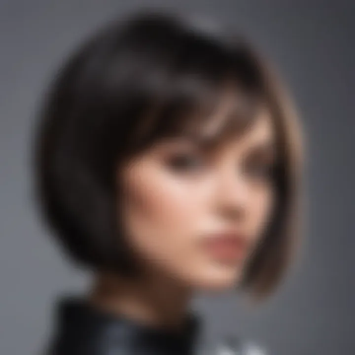 Edgy textured bob with side-swept bangs