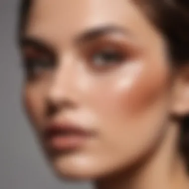 Application of earthy toned makeup on skin