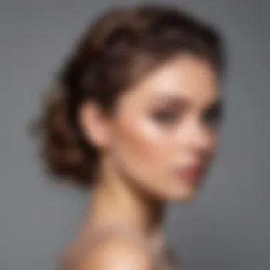 Trendy side-swept wavy bun for a chic appearance