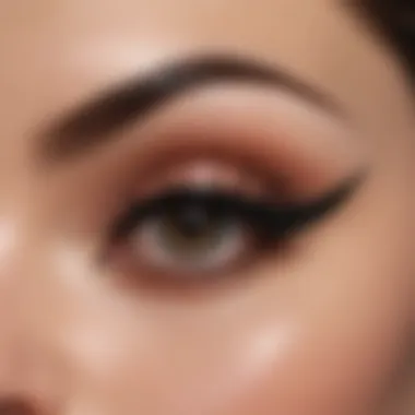 Artistic application of unique eyeliner techniques.