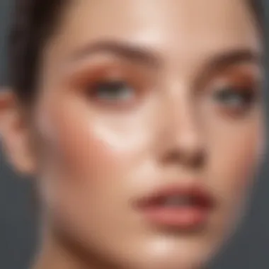 Application techniques of luminous products on a model's cheeks