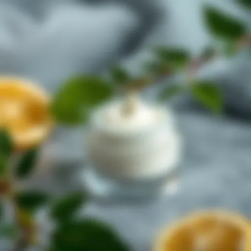 A close-up of a luxurious anti-aging cream with natural ingredients