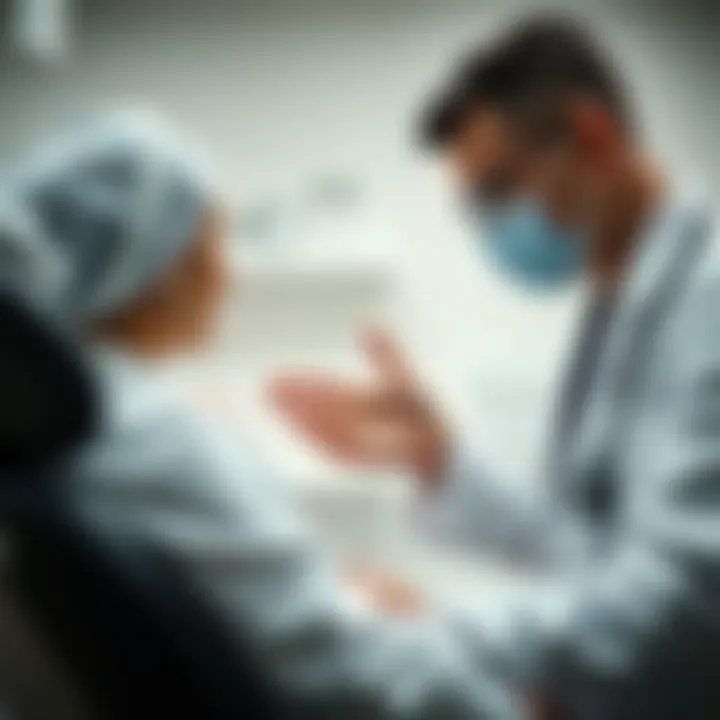 Dermatologist Consultation A dermatologist consulting a client about skin rejuvenation